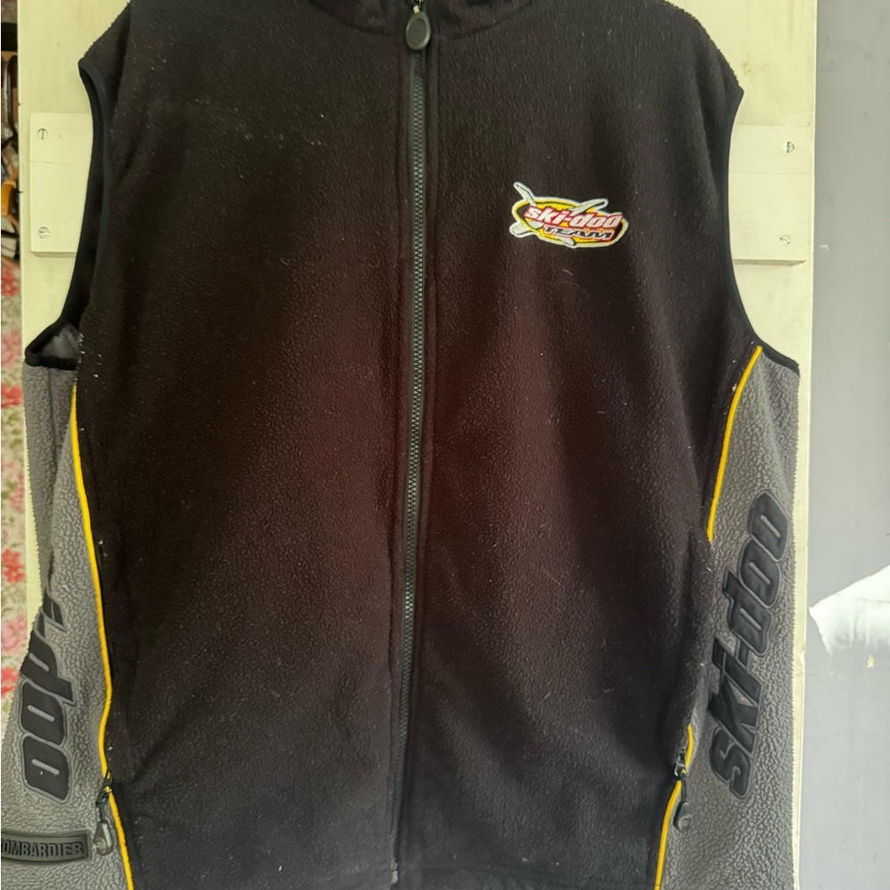 Black and Gray Athletic Zip-Up Vest